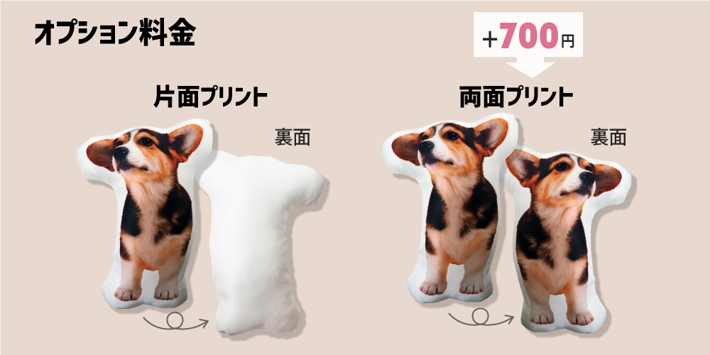 ダイカット クッション 裏面プリント