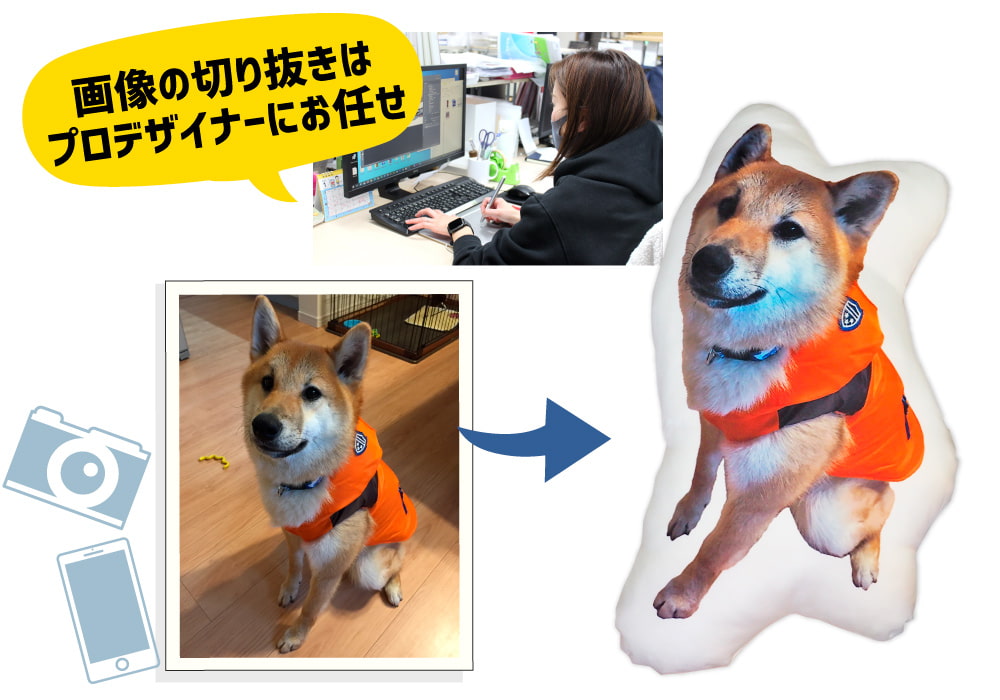 ダイカット クッション 画像送信