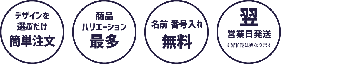 ユニフォーム 簡単オーダーの特徴