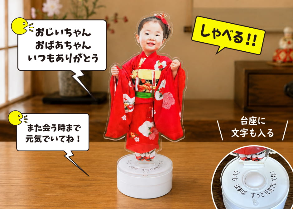 孫の写真と声で作る ボイスアクスタ