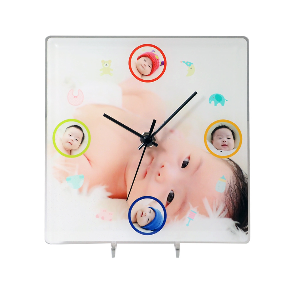 家族写真 アクリル時計