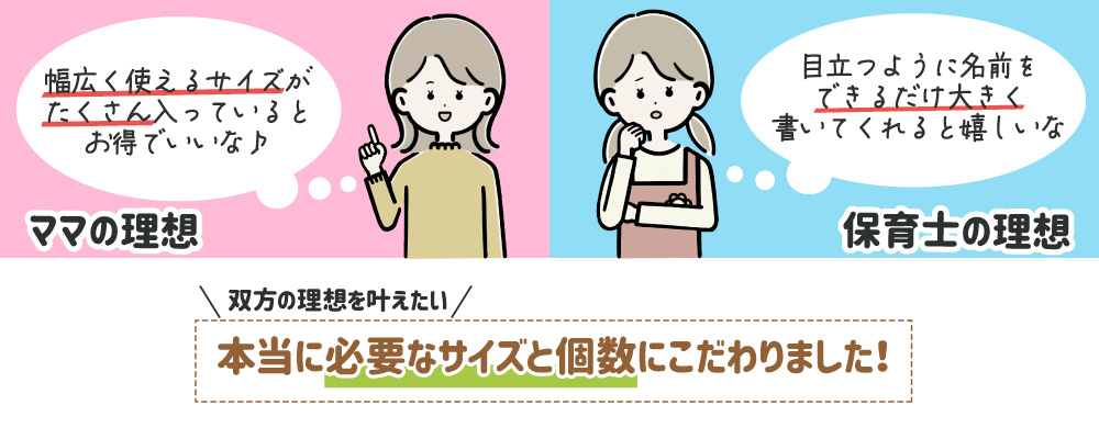 お名前シール ノンアイロンサイズ個数